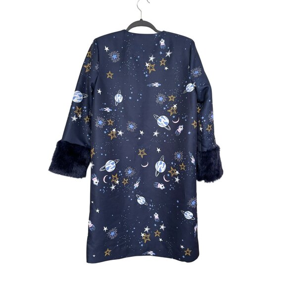 English Factory Constellation Long Jacket With Faux Fur Cuffs Small - Picture 6 of 6